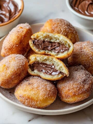 Fried Nutella Pancake Sandwich with Cinnamon Sugar Recipe