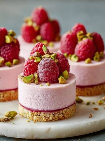 Raspberry Pistachio Mousse Cakes Recipe