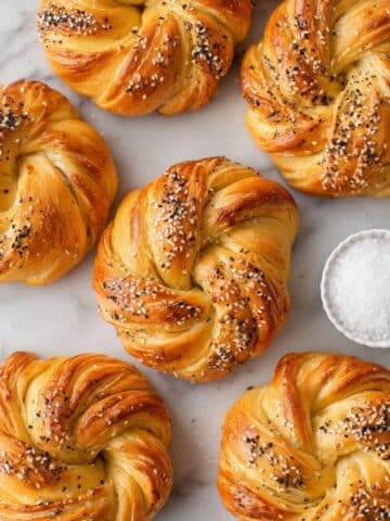 Pumpkin Brioche Bagels with Sesame Seeds Recipe