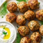 Soft and Tender Baked Greek Chicken Meatballs – No Breadcrumbs Recipe