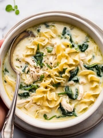 Roasted Garlic White Chicken Lasagna Soup Recipe