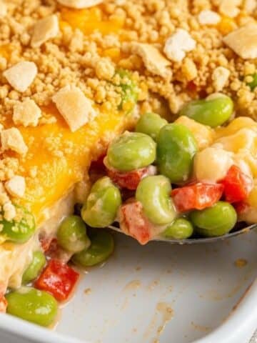 Creamy Cheesy Lima Bean Casserole with Crispy Crackers Recipe