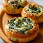 Spinach Cottage Cheese Flat Bagels Recipe