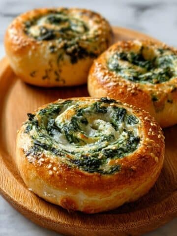 Spinach Cottage Cheese Flat Bagels Recipe