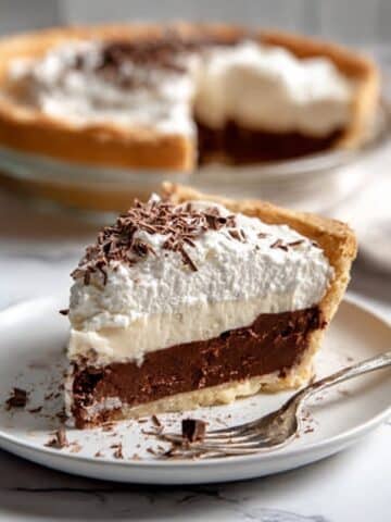Chocolate Pie with Whipped Cream and Chocolate Shavings Recipe