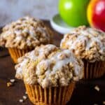 Apple Spice Muffins with Cinnamon-Pecan Streusel and Glaze Recipe