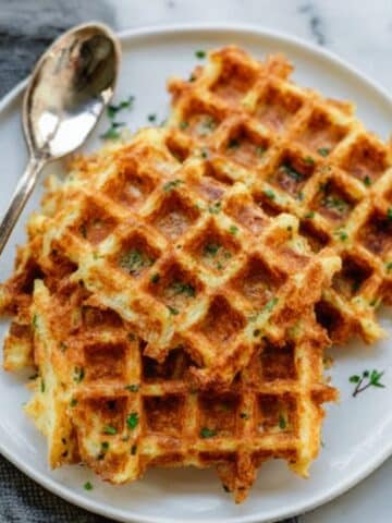 Hash Brown Waffles with Egg & Cheese Recipe
