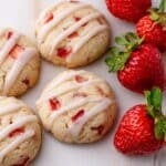 Strawberry Biscuits with Vanilla Glaze Recipe