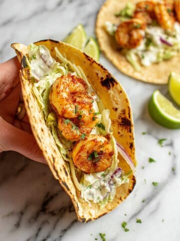 Shrimp Tacos with Jalapeño Lime Slaw Recipe