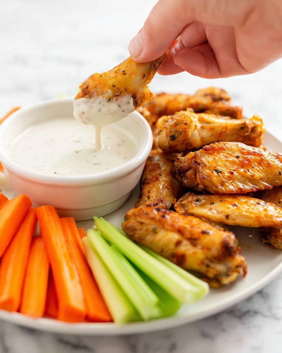A close-up image showing several golden-brown cooked chicken wings with crispy skin on a black air fryer tray. One wing is held by silver tongs near the center, showing its textured, slightly shiny surface with small char marks. The wings are uneven in shape with a mix of light golden and deeper browned areas on their skin. The background is blurred black air fryer parts, focusing on the wings. photo taken with an iphone --ar 4:5 --v 7