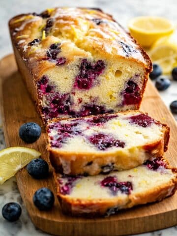 Lemon Blueberry Loaf with Lemon Syrup and Glaze Recipe