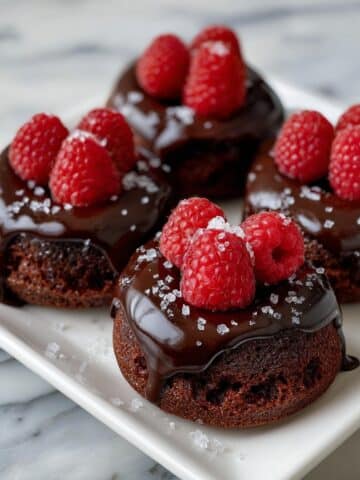 Baked Chocolate Donuts with Raspberries and Chocolate Glaze Recipe