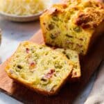 Mediterranean Savory Cake with Roast Pork, Sun-Dried Tomatoes, and Cheese Recipe