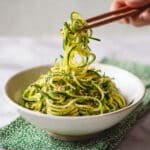 Broccoli Stem Noodles with Sesame Ginger Dressing Recipe