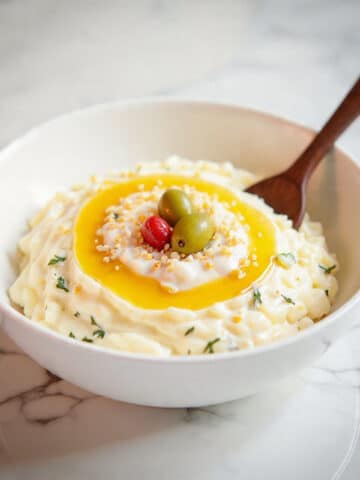 Snow White Salad (Snezhanka) with Yogurt, Dill, and Pickles Recipe