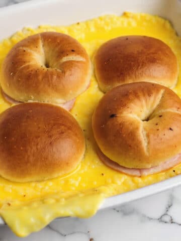 Cranberry Bagel Ham & Cheese Bake Recipe