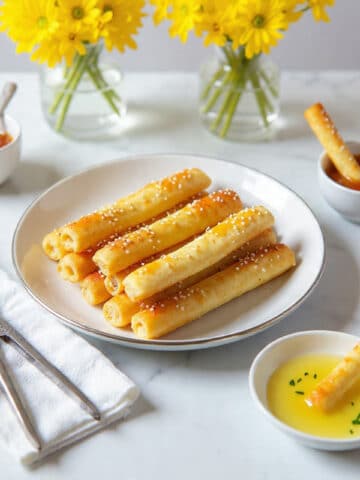 Bakery-Style Homemade Breadsticks with Sesame Seeds Recipe