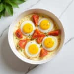 Mediterranean Baked Feta Eggs with Cherry Tomatoes and Olives Recipe