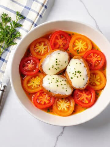 Baked Julienne Fillet with Vegetables and White Wine Recipe