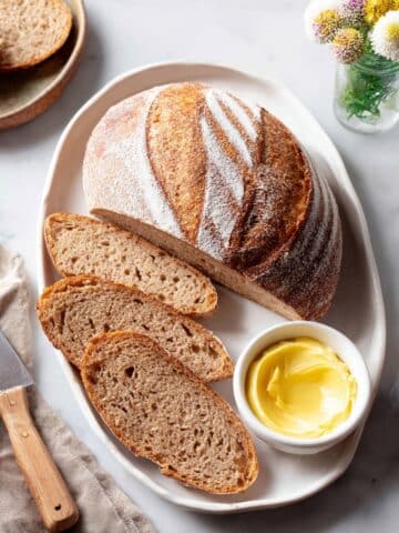 German Rye Sourdough Bread with Onions Recipe