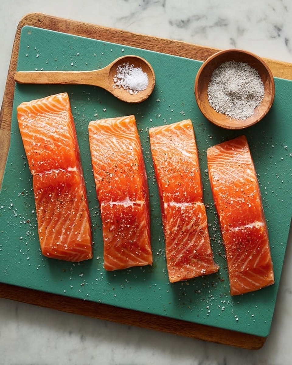 The image shows two white plates of spaghetti with a piece of cooked salmon on top of each. The spaghetti is pale yellow and looks soft, spread evenly on the plates. The salmon pieces are a vibrant orange with a slightly crispy, browned outside. Both salmon pieces are sprinkled with small green herbs and some capers. There is a white round dish near the plates holding lemon wedges. All items are placed on a white marbled surface. A woman’s hand holds a fork twirling spaghetti on one plate. Photo taken with an iphone --ar 4:5 --v 7