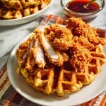 Southern Fried Chicken and Waffles Recipe with Spicy Honey Butter Sauce Recipe