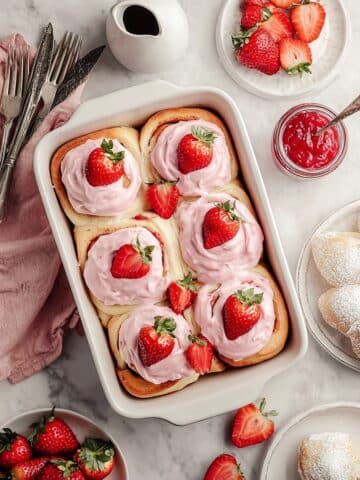 Strawberry Cinnamon Rolls with Cream Cheese Glaze Recipe