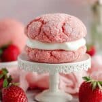 Strawberry Cake Mix Sandwich Cookies with Almond Buttercream Recipe