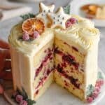 Fluffy Orange Cranberry Cake with Cream Cheese Frosting and Sugared Cranberries Recipe