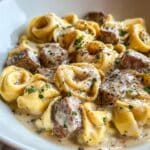 Cheesesteak Tortellini in a Cozy Pressure Cooker Recipe