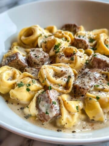 Cheesesteak Tortellini in a Cozy Pressure Cooker Recipe