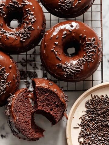 Double Chocolate Donuts with Rich Chocolate Glaze Recipe
