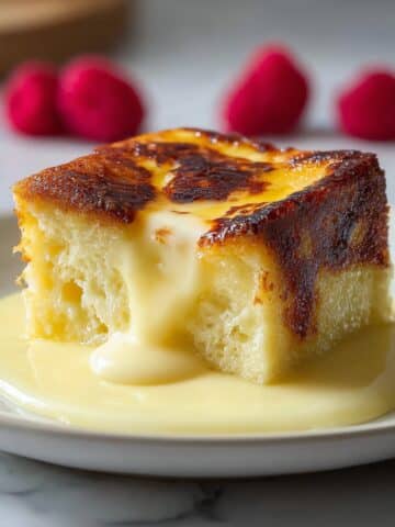 Custard Bread Pudding with Vanilla Sauce Recipe