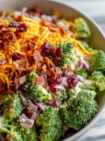 Broccoli Beef Salad with Cranberries and Cheddar Recipe