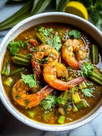 Nigerian Okra Soup with Smoked Turkey and Shrimp Recipe