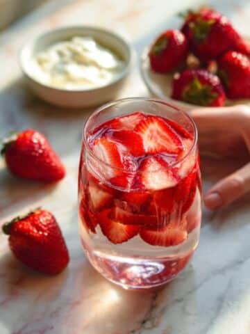Virgin Strawberry Sangria with Whipped Cream Recipe