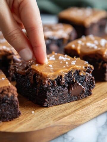 Caramel-Topped Fudgy Chocolate Brownies with Flaky Salt Recipe
