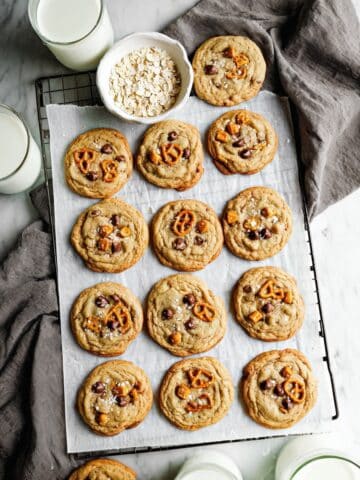 Sea Salt Chocolate Chip Butterscotch Pretzel Cookies Recipe