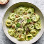 Creamy Ham and Pea Pasta with Cheese Tortellini in a Silky Mint-Parmesan Sauce Recipe