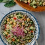 Mediterranean Pearl Couscous Salad with Chicken and Tzatziki Dressing Recipe