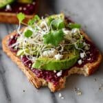 The BEST Avocado Beet Hummus Toast Recipe