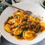 Creamy Sausage and Spinach Ravioli Skillet Recipe