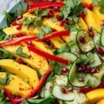 Mediterranean-Style Mango Salad with Spinach, Pomegranate, and Fresh Herbs Recipe