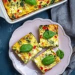 High Protein Breakfast Casserole with Cottage Cheese and Veggies Recipe