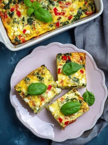 High Protein Breakfast Casserole with Cottage Cheese and Veggies Recipe