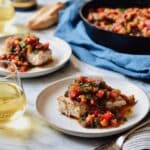 Sicilian Eggplant Caponata with Grilled Swordfish Recipe