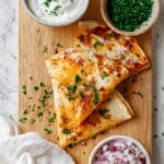 Crispy Cheesy Chicken Quesadilla with Cilantro and Onion Recipe