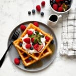 Fluffy Protein Waffles with Protein Powder Recipe