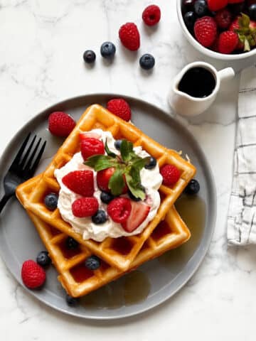 Fluffy Protein Waffles with Protein Powder Recipe